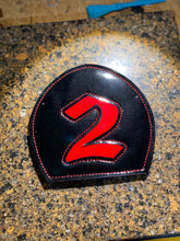 Load image into Gallery viewer, Custom Boston fire helmet shield black shield red 2 firefighter ladder truck