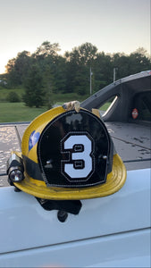 Custom Boston fire helmet shield black shield white 3 firefighter