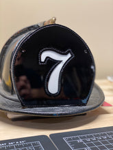 Load image into Gallery viewer, Custom Boston fire helmet shield black shield white 7 firefighter