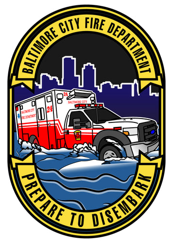 Baltimore Ambulance 24 Sticker Inner Harbor 