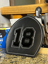 Load image into Gallery viewer, Custom Boston fire helmet shield black shield black 18 matter black leather firefighter