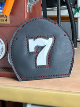 Load image into Gallery viewer, Custom Boston fire helmet shield black shield white 7 matte black leather firefighter 
